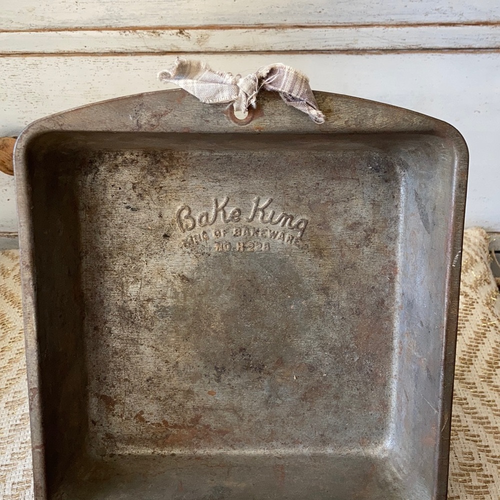 Rustic Metal Square Baking Pan Primitive Kitchen Decor